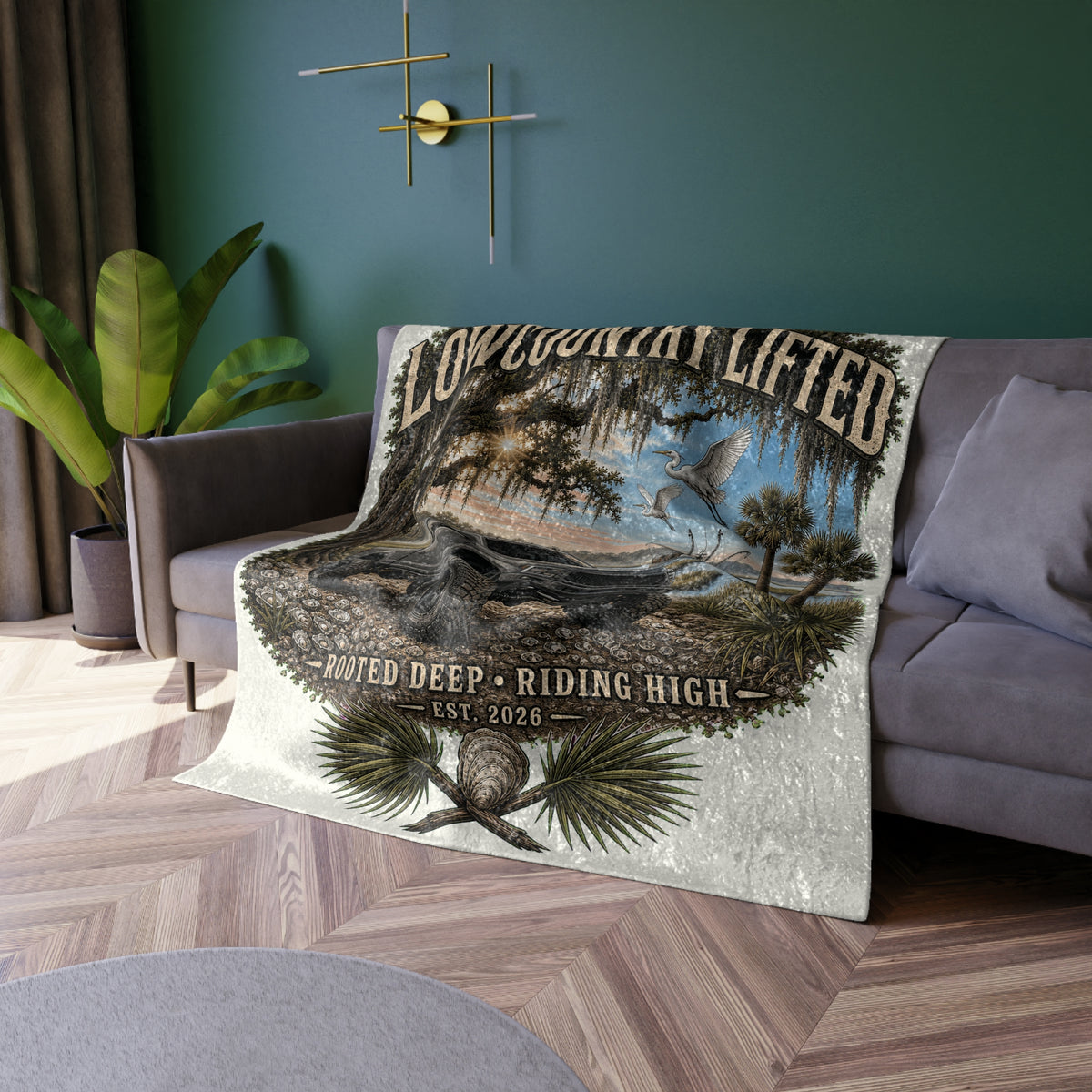Crushed Velvet Blanket - Rooted Deep & Riding High