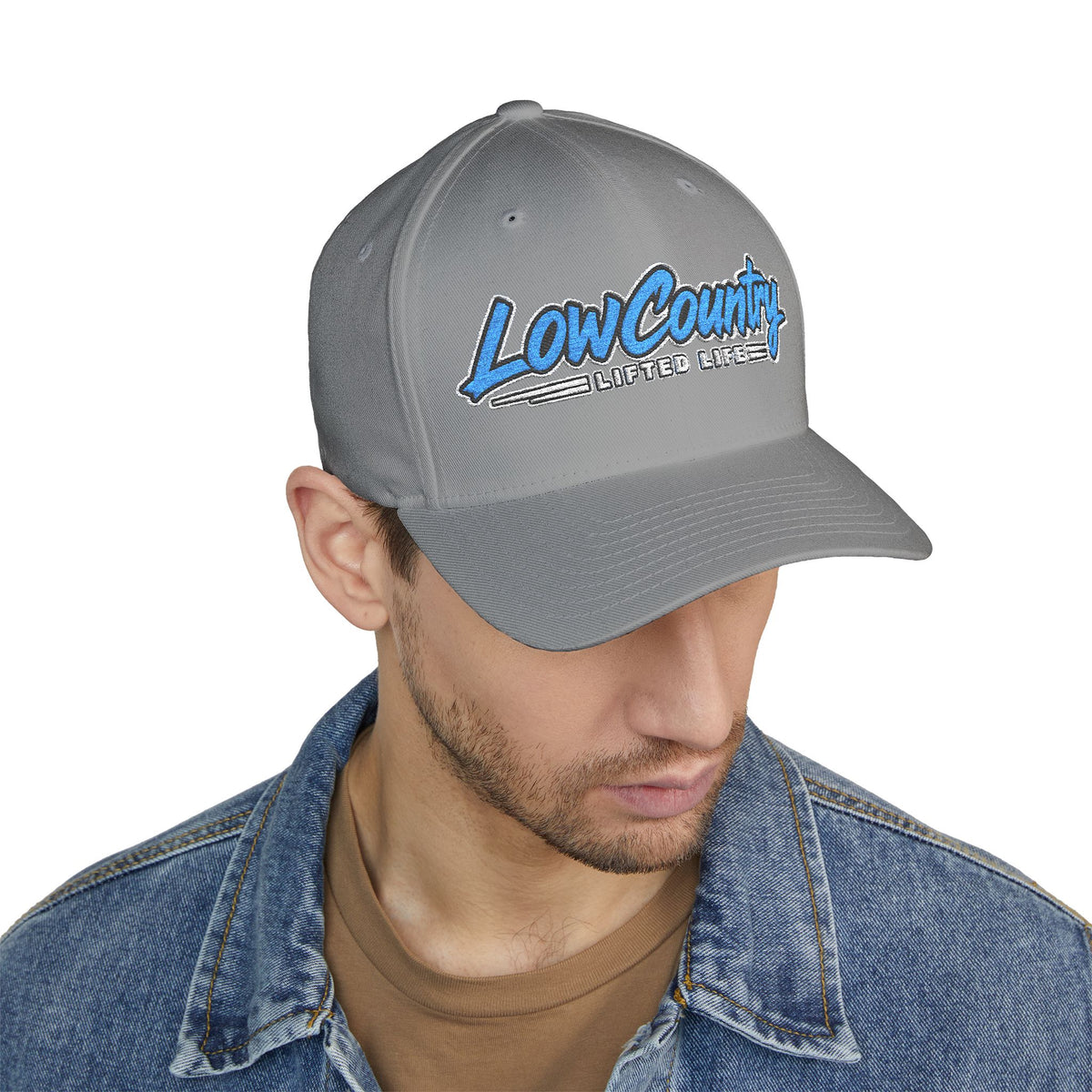Lowcountry Lifted Embroidered Structured Cap, Stretch-Fit Southern Outdoor Hat