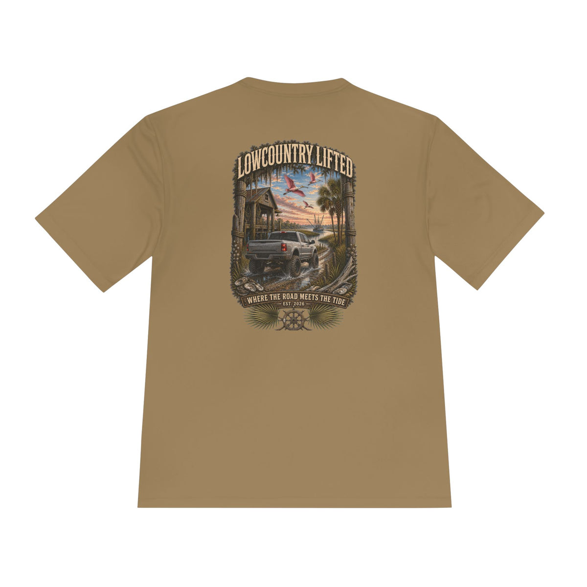 Lifted Truck Moisture-Wicking T-Shirt, Unisex Coastal Performance Tee, Off-Road Graphic Shirt