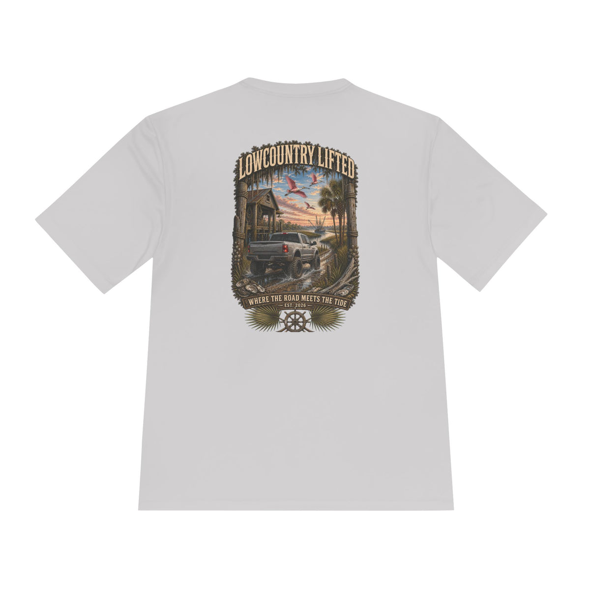 Lifted Truck Moisture-Wicking T-Shirt, Unisex Coastal Performance Tee, Off-Road Graphic Shirt