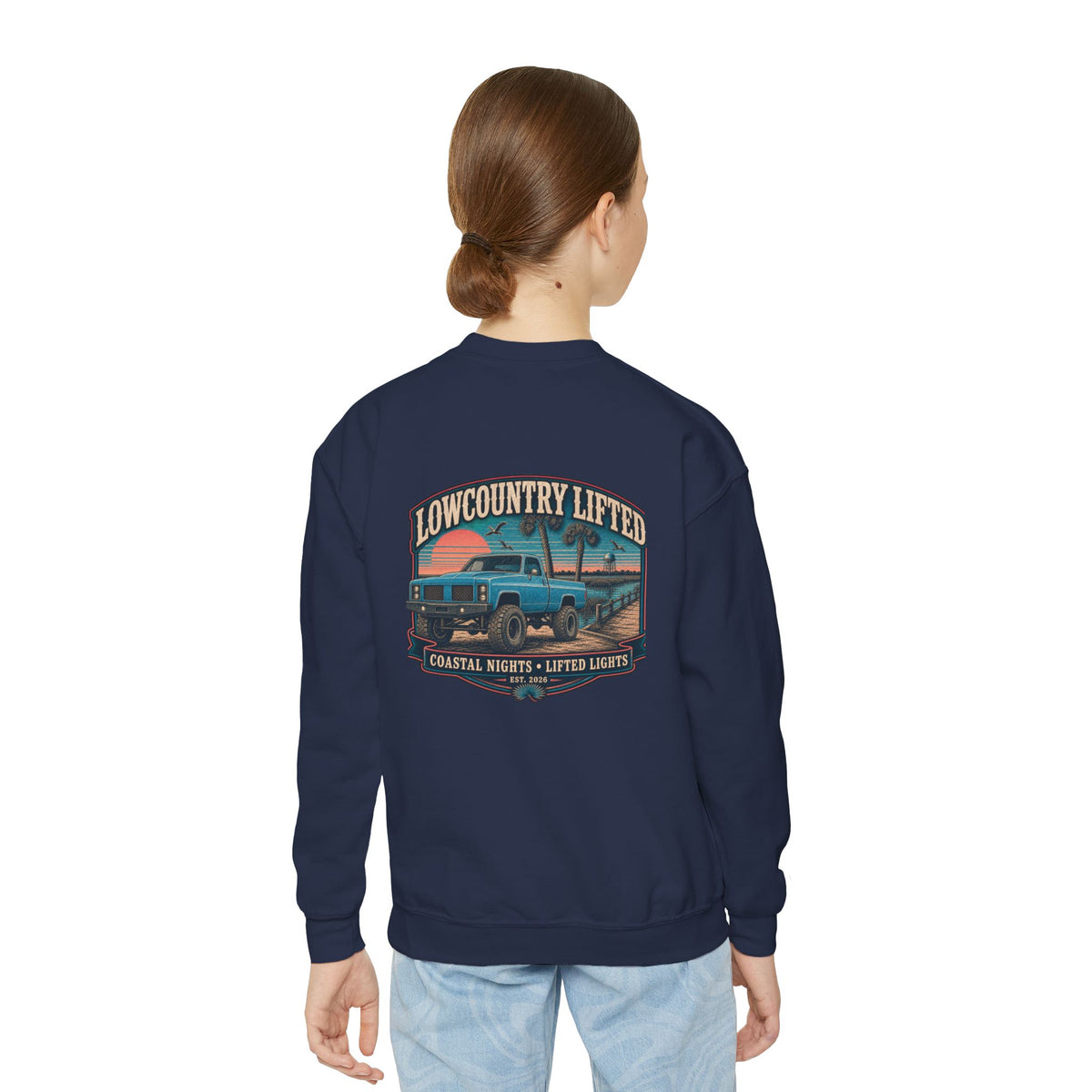 Youth Crewneck Sweatshirt - 80's Retro Truck