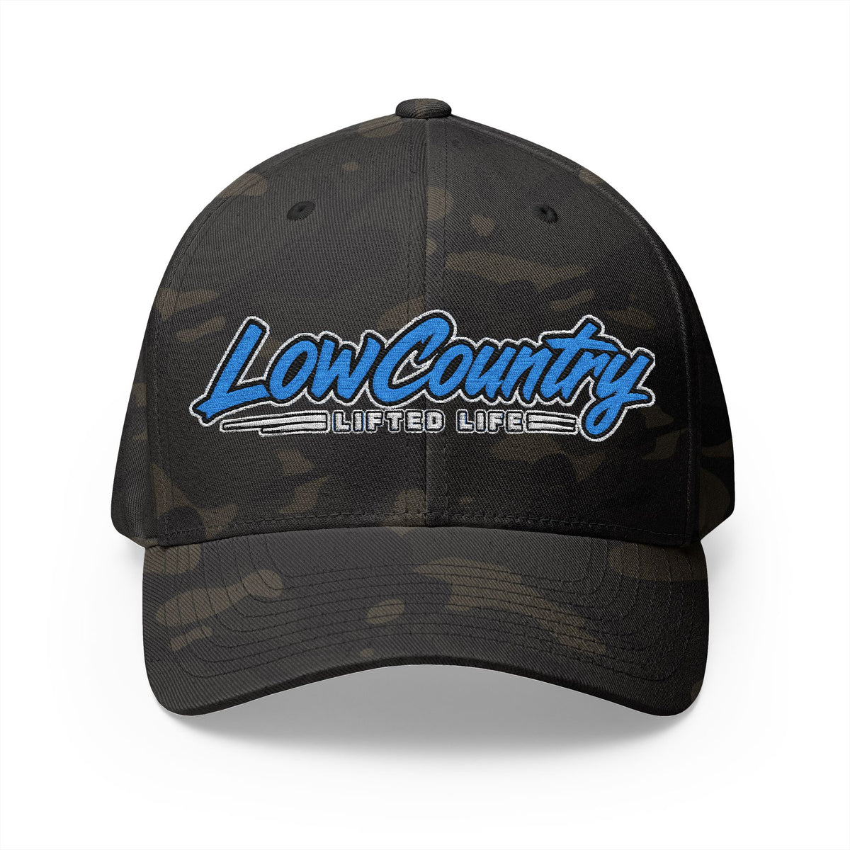 Lowcountry Lifted Embroidered Structured Cap, Stretch-Fit Southern Outdoor Hat