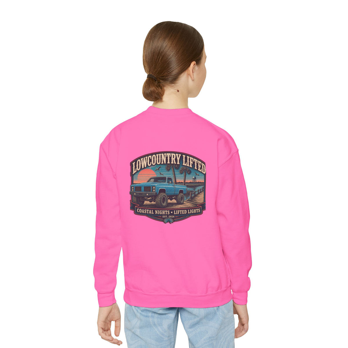 Youth Crewneck Sweatshirt - 80's Retro Truck