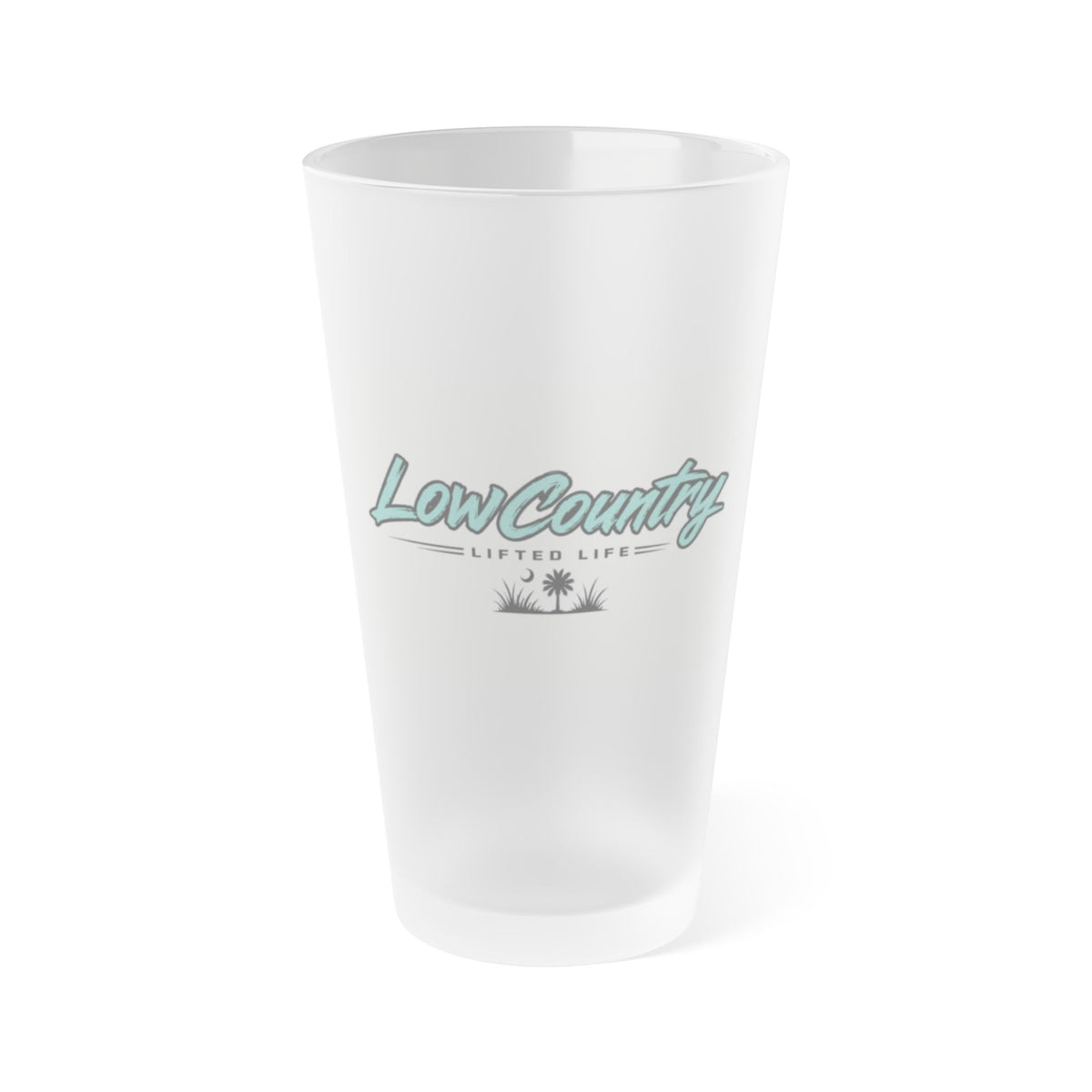 Lowcountry Lifted Teal Frosted 16oz Glass