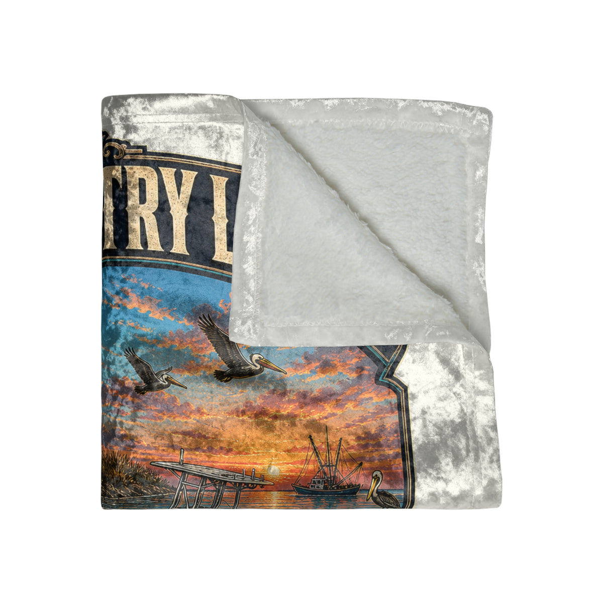 Crushed Velvet Blanket - Ramp Ready Tide Steady
