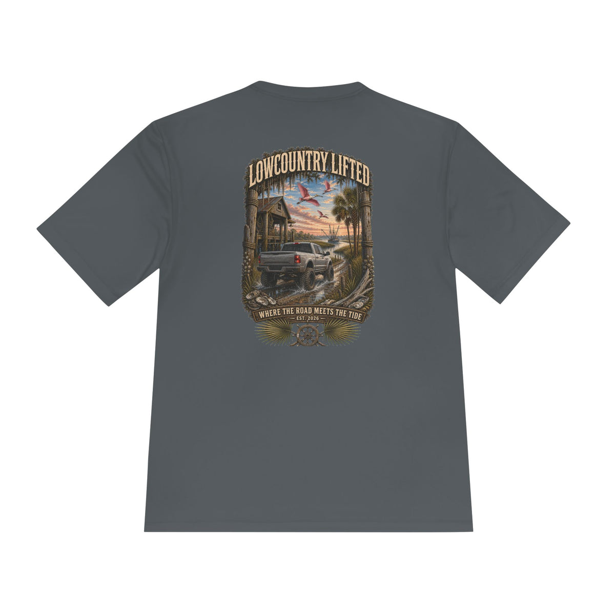 Lifted Truck Moisture-Wicking T-Shirt, Unisex Coastal Performance Tee, Off-Road Graphic Shirt