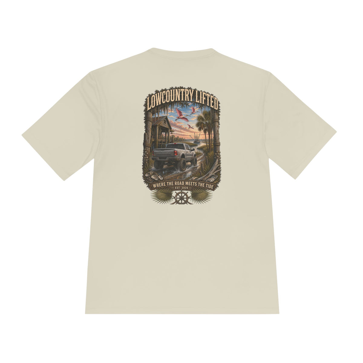 Lifted Truck Moisture-Wicking T-Shirt, Unisex Coastal Performance Tee, Off-Road Graphic Shirt