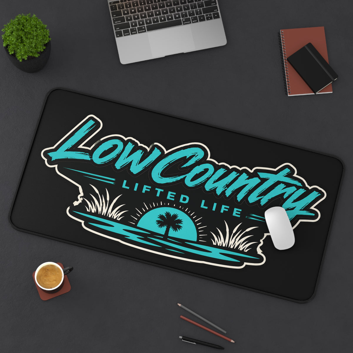 Low Country Lifted Life Desk Mat | Coastal Palmetto Mouse Pad