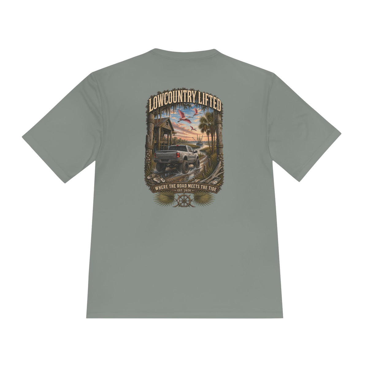 Lifted Truck Moisture-Wicking T-Shirt, Unisex Coastal Performance Tee, Off-Road Graphic Shirt