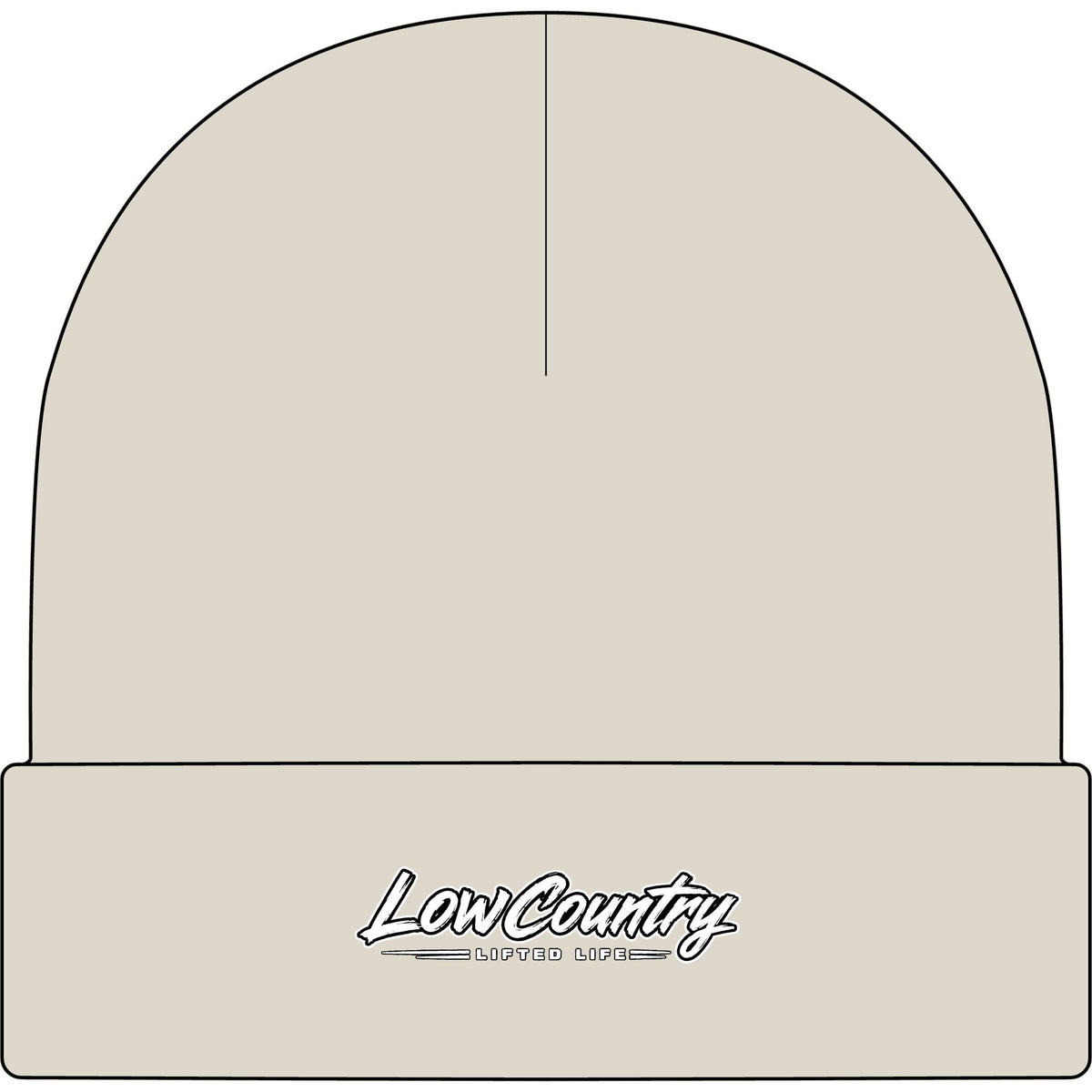 Lowcountry Lifted Logo White Cuff Beanie
