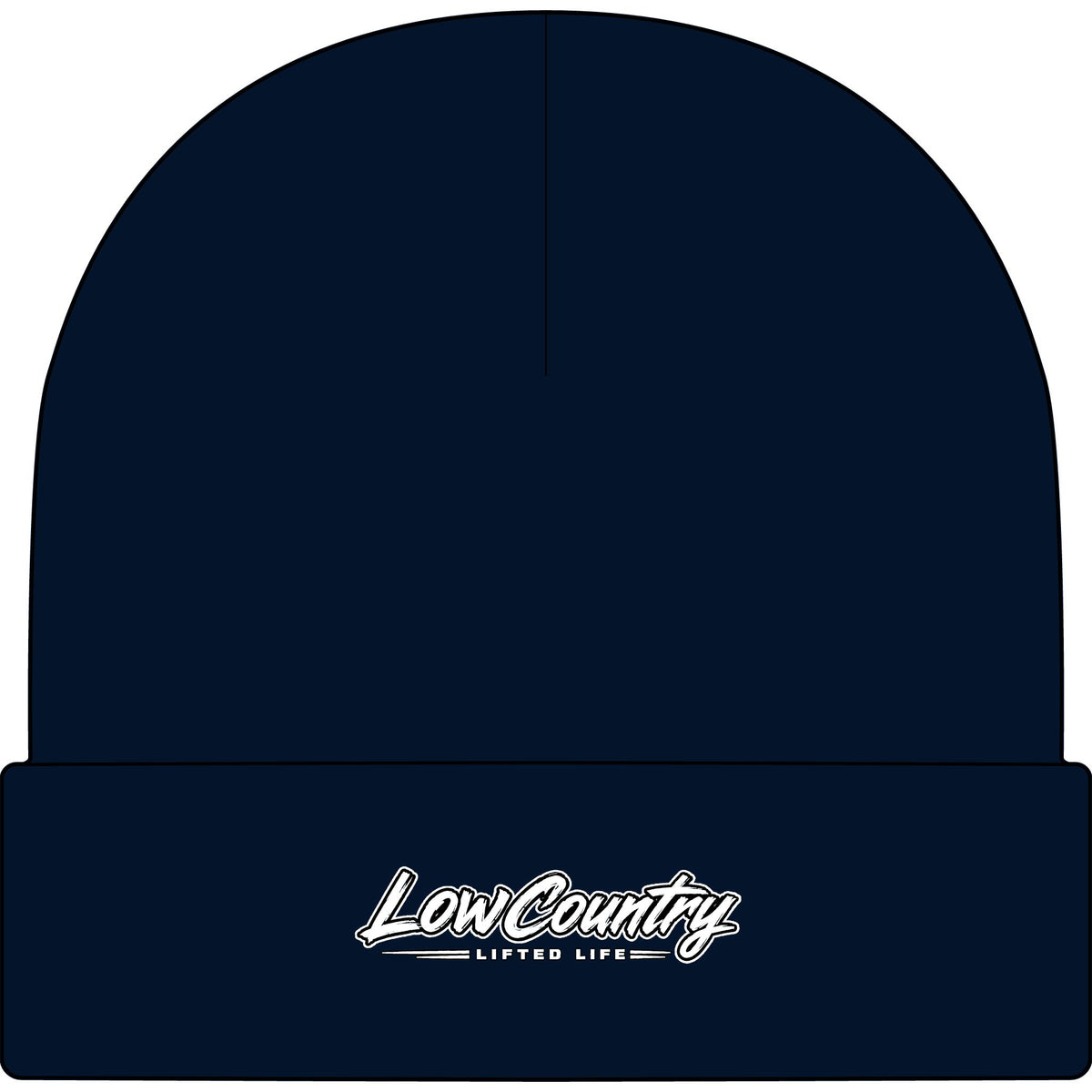 Lowcountry Lifted Logo White Cuff Beanie