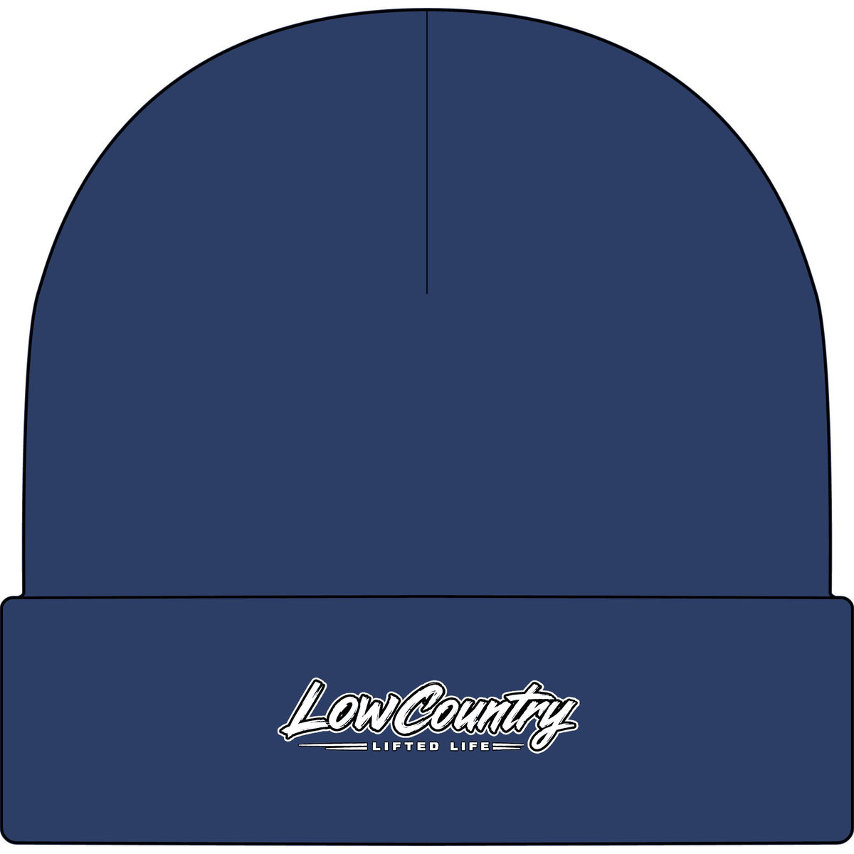 Lowcountry Lifted Logo White Cuff Beanie