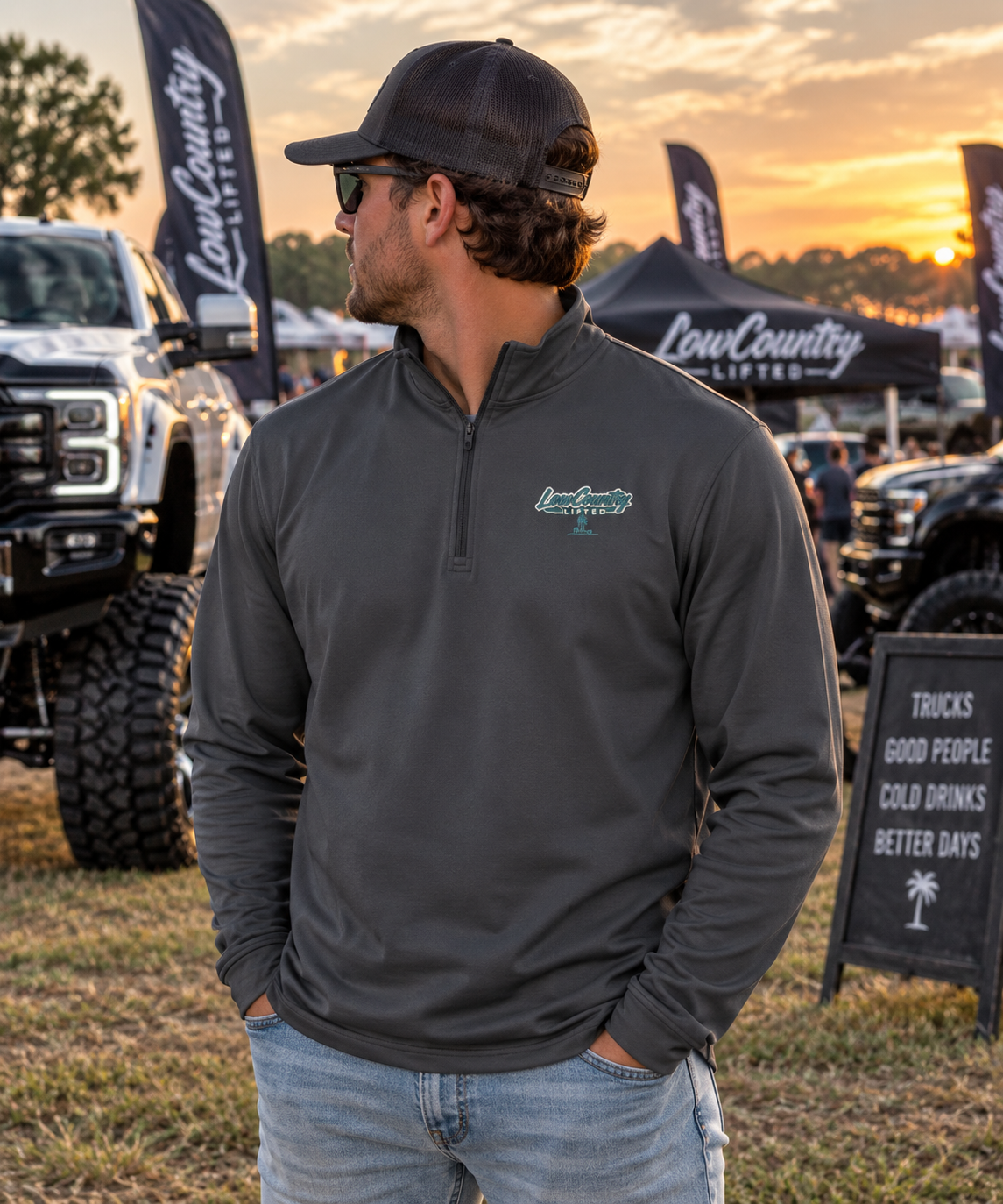 Mens Quarter-Zip Light Weight Pullover