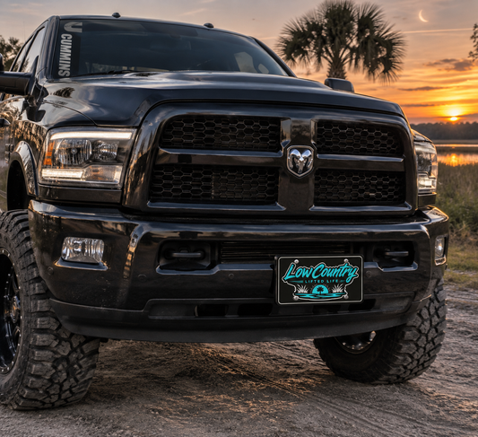 Lowcountry Lifted Vanity Plate | Teal Logo