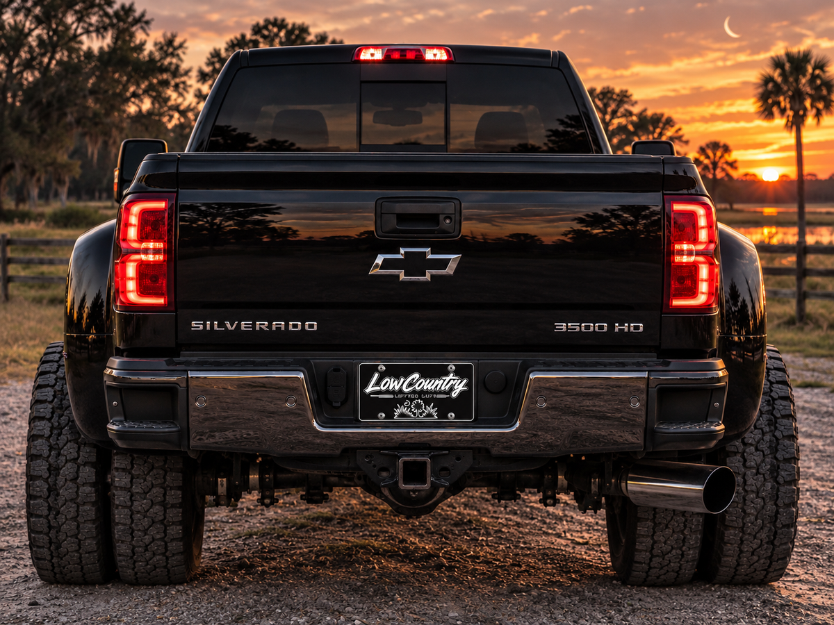 Lowcountry Lifted Vanity Plate | White Logo