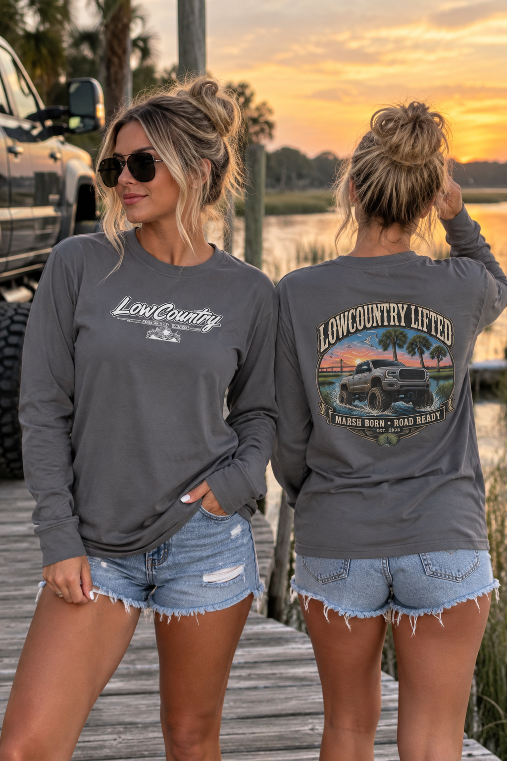 Women's Long Tee| Marsh Born Road Ready