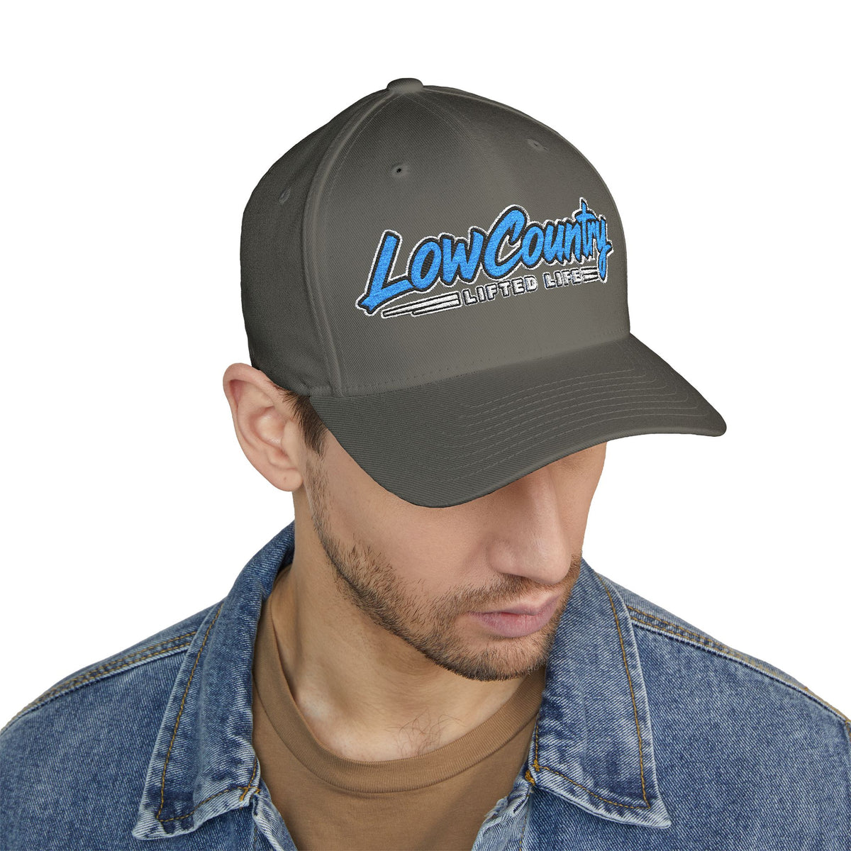 Lowcountry Lifted Embroidered Structured Cap, Stretch-Fit Southern Outdoor Hat