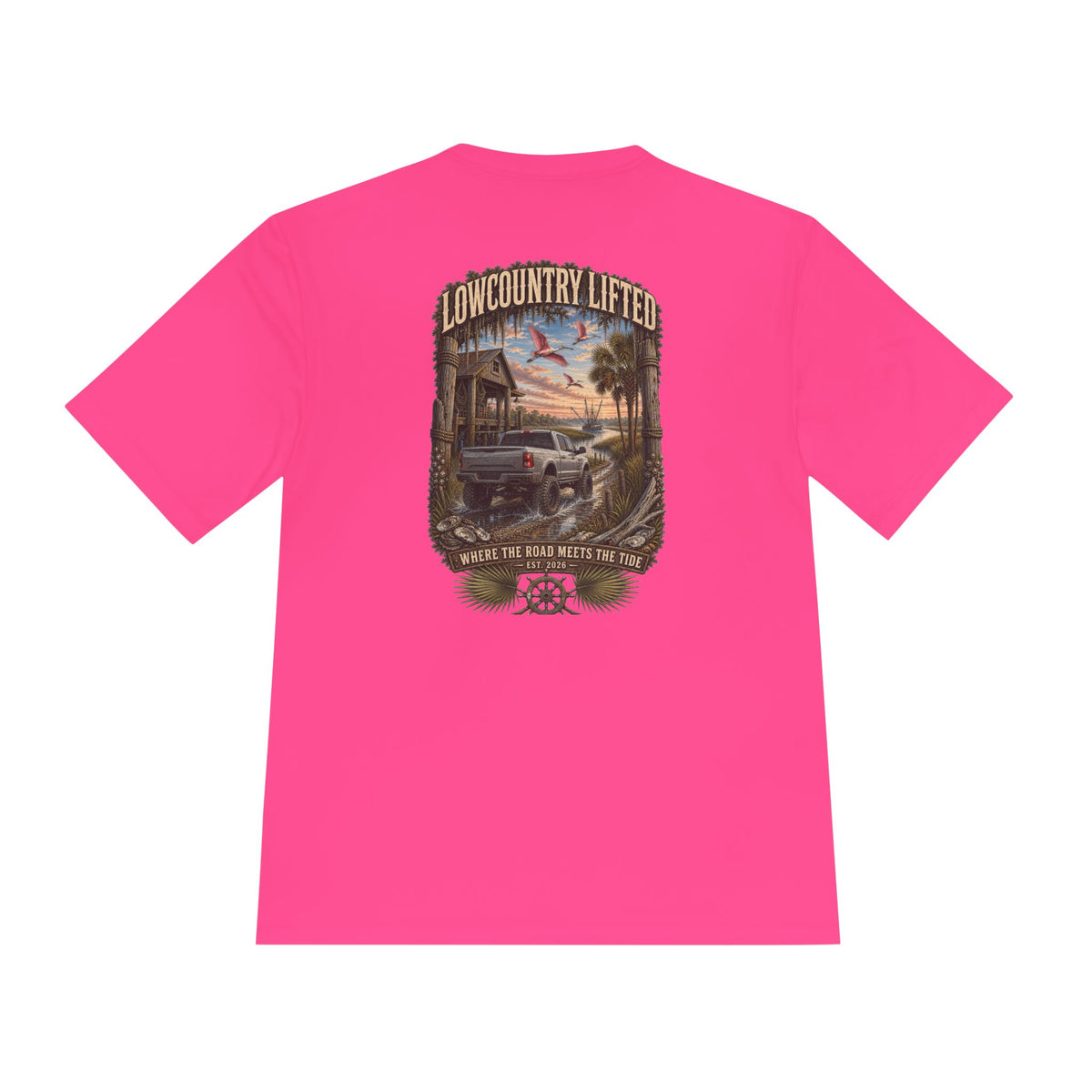 Lifted Truck Moisture-Wicking T-Shirt, Unisex Coastal Performance Tee, Off-Road Graphic Shirt