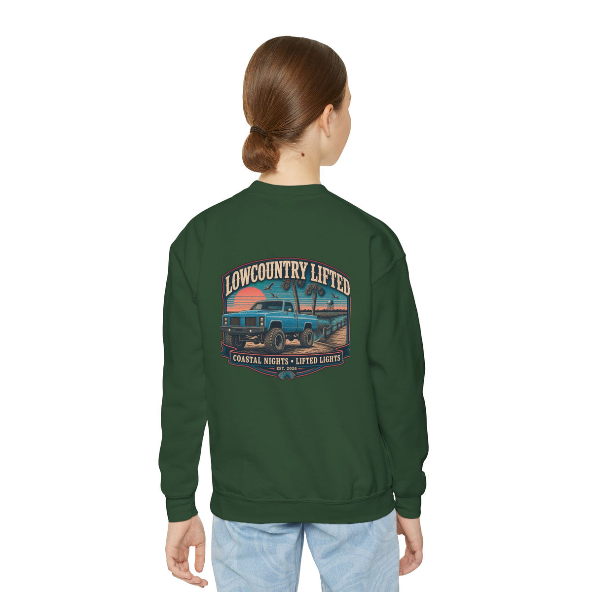 Youth Crewneck Sweatshirt - 80's Retro Truck