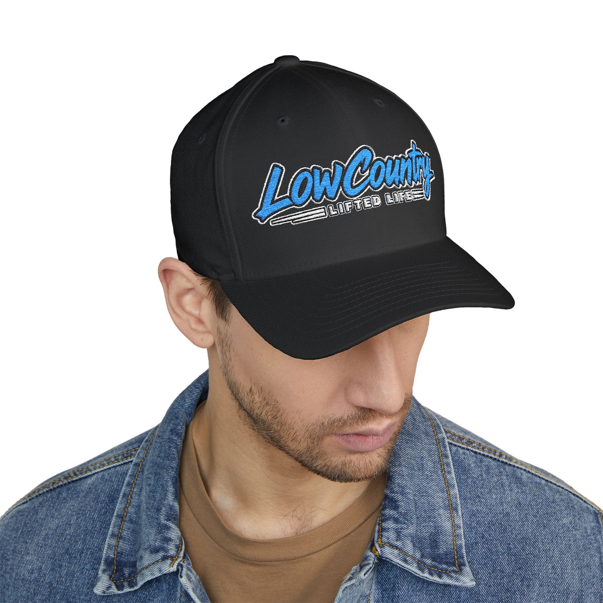 Lowcountry Lifted Embroidered Structured Cap, Stretch-Fit Southern Outdoor Hat