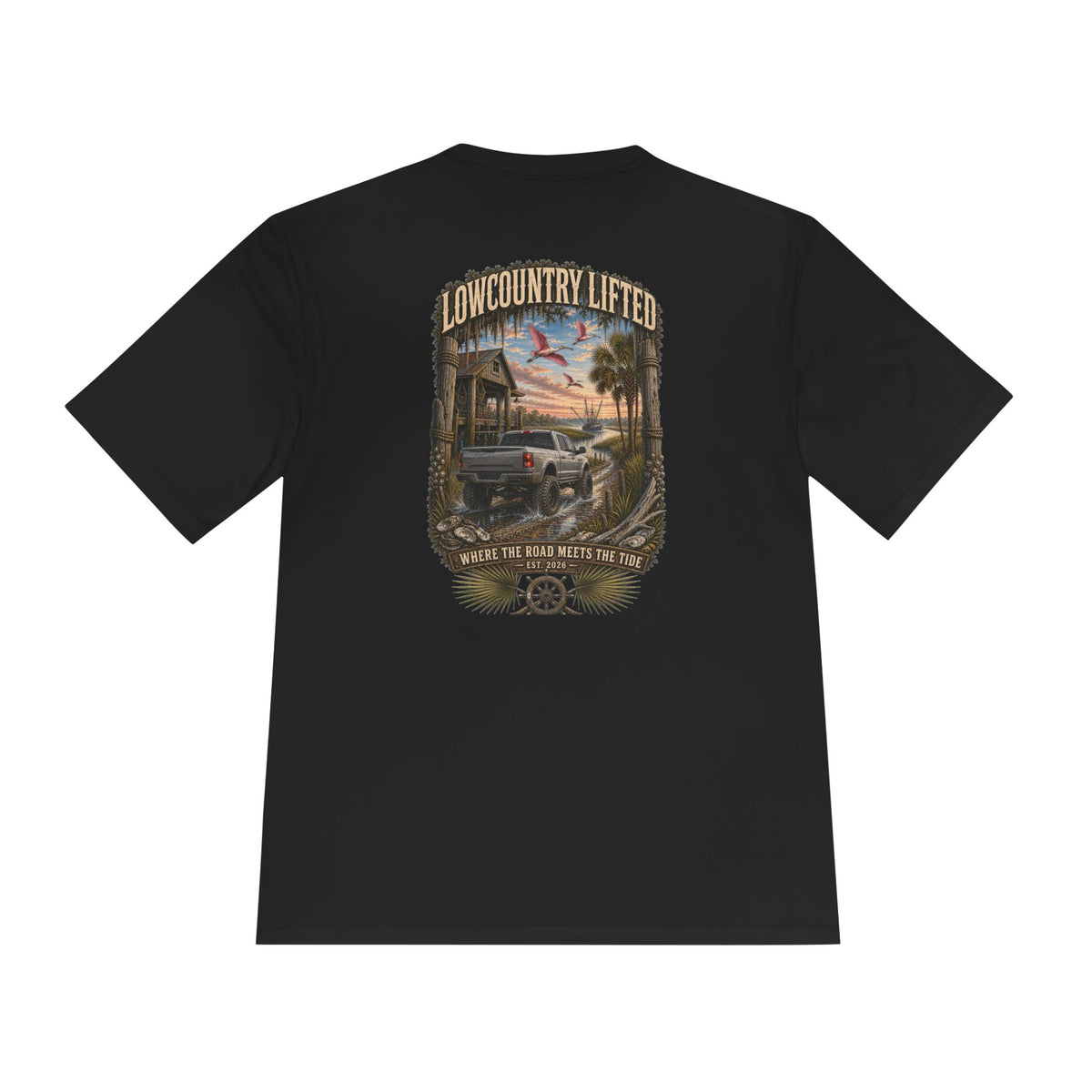 Lifted Truck Moisture-Wicking T-Shirt, Unisex Coastal Performance Tee, Off-Road Graphic Shirt