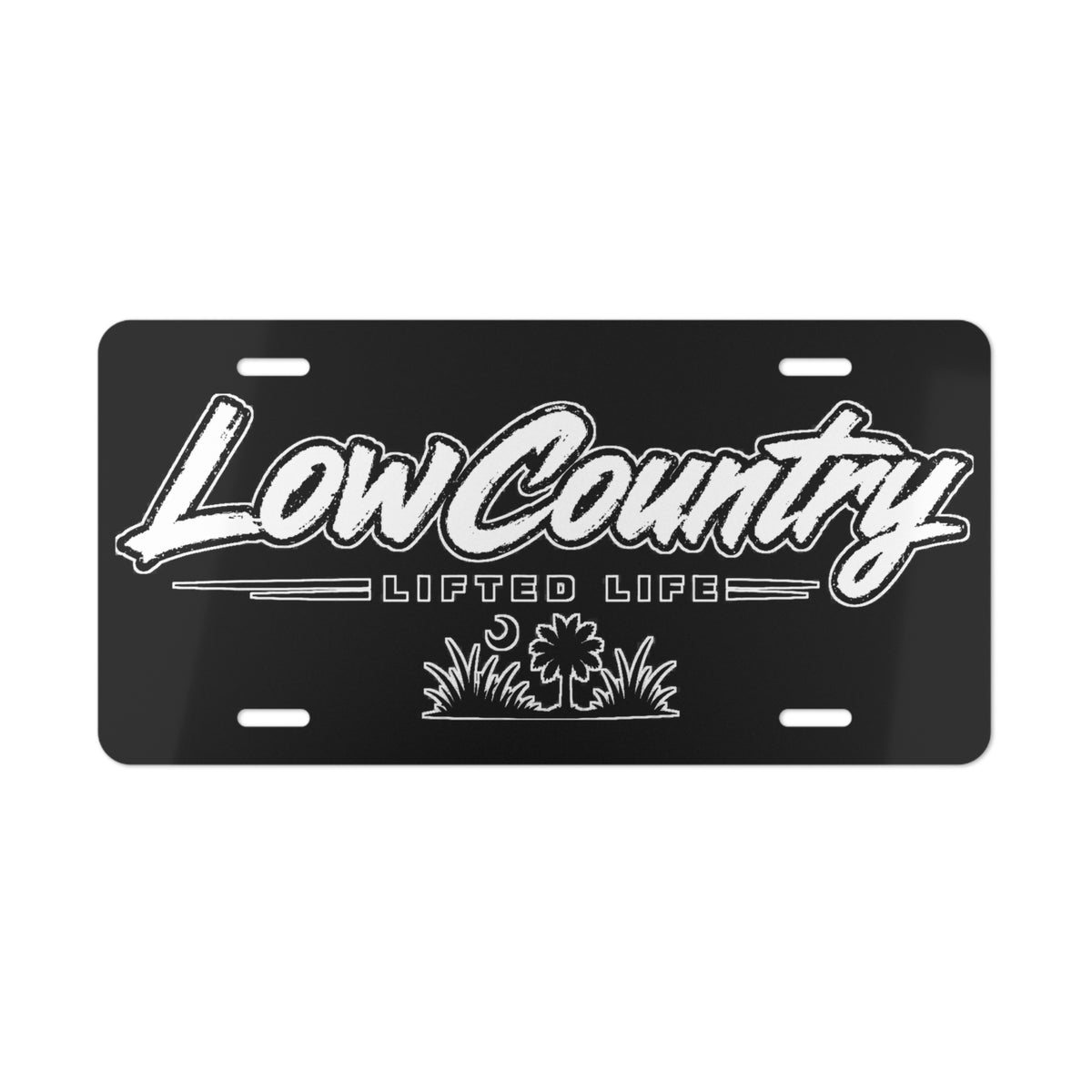 Lowcountry Lifted Vanity Plate | White Logo