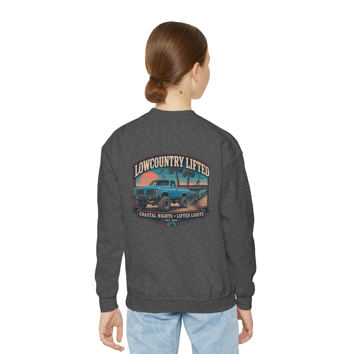Youth Crewneck Sweatshirt - 80's Retro Truck