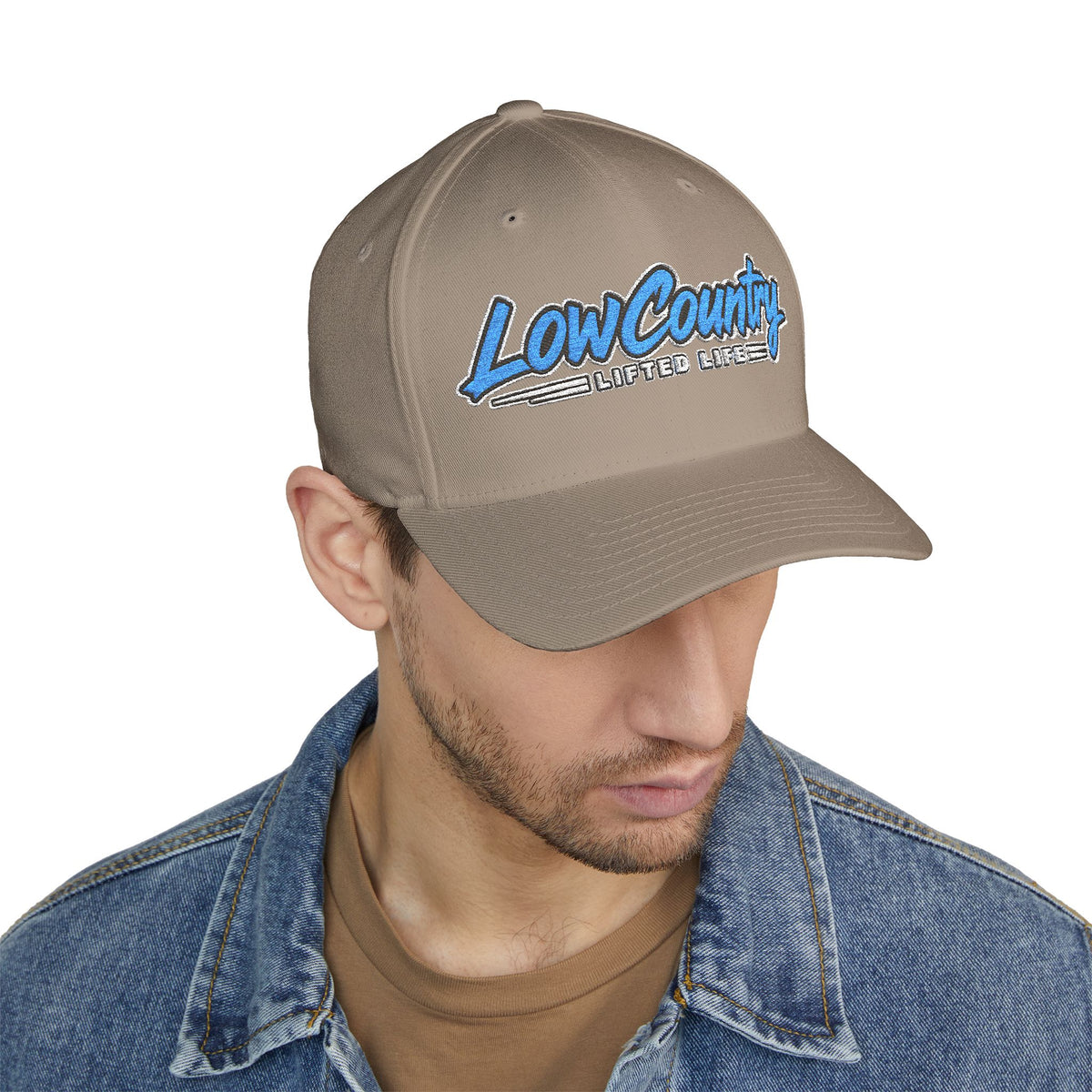 Lowcountry Lifted Embroidered Structured Cap, Stretch-Fit Southern Outdoor Hat