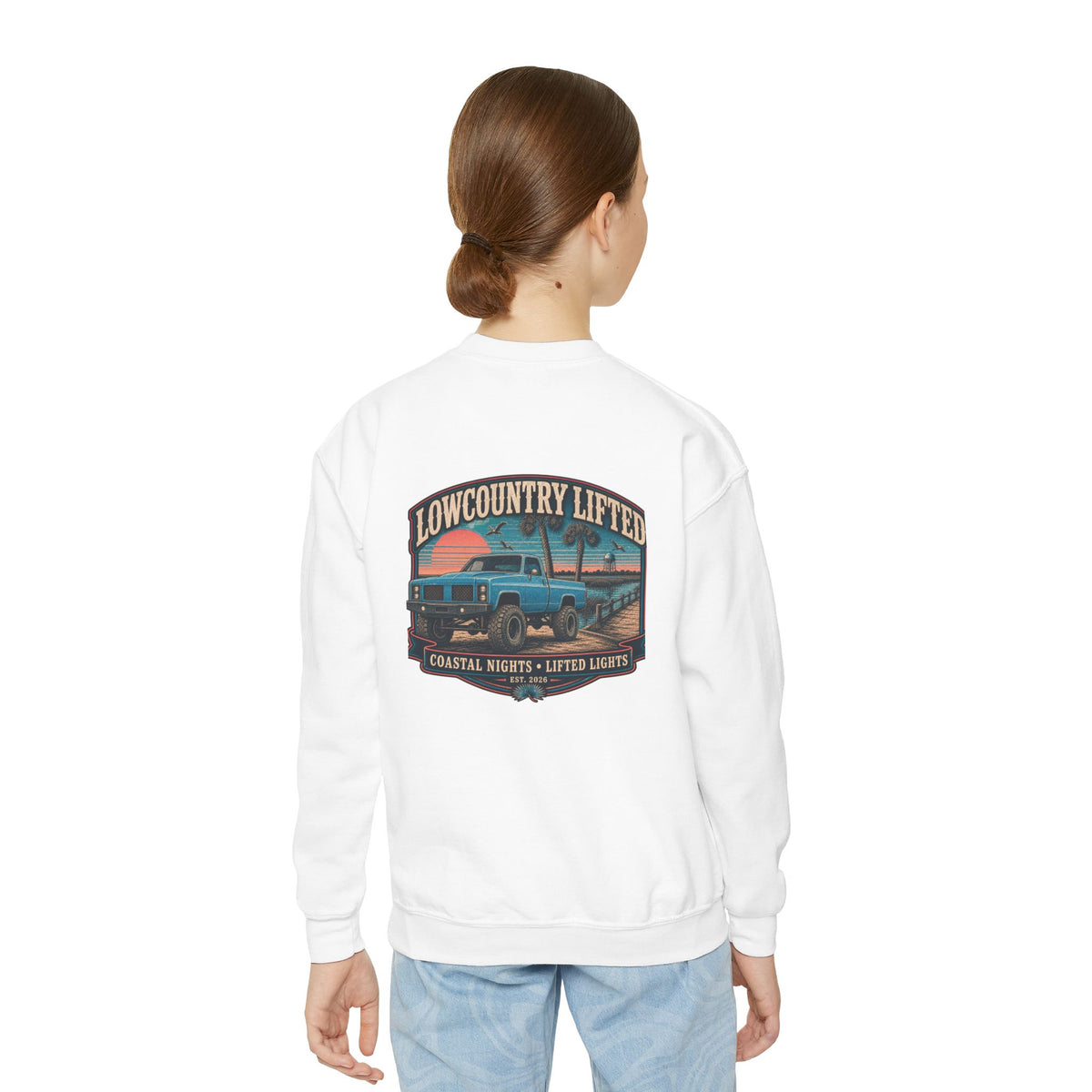 Youth Crewneck Sweatshirt - 80's Retro Truck