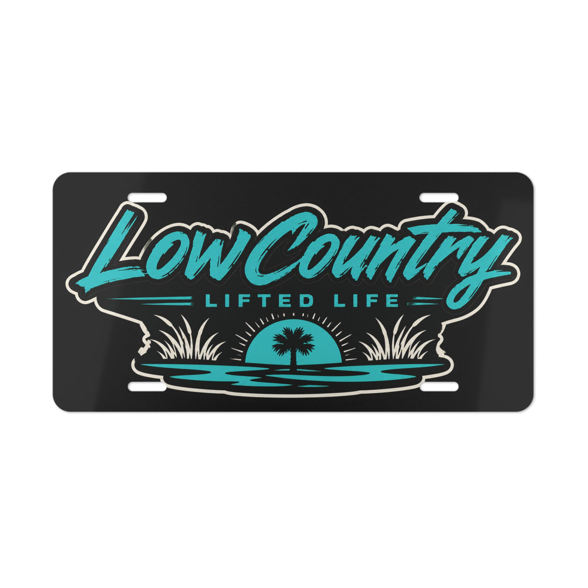 Lowcountry Lifted Vanity Plate | Teal Logo