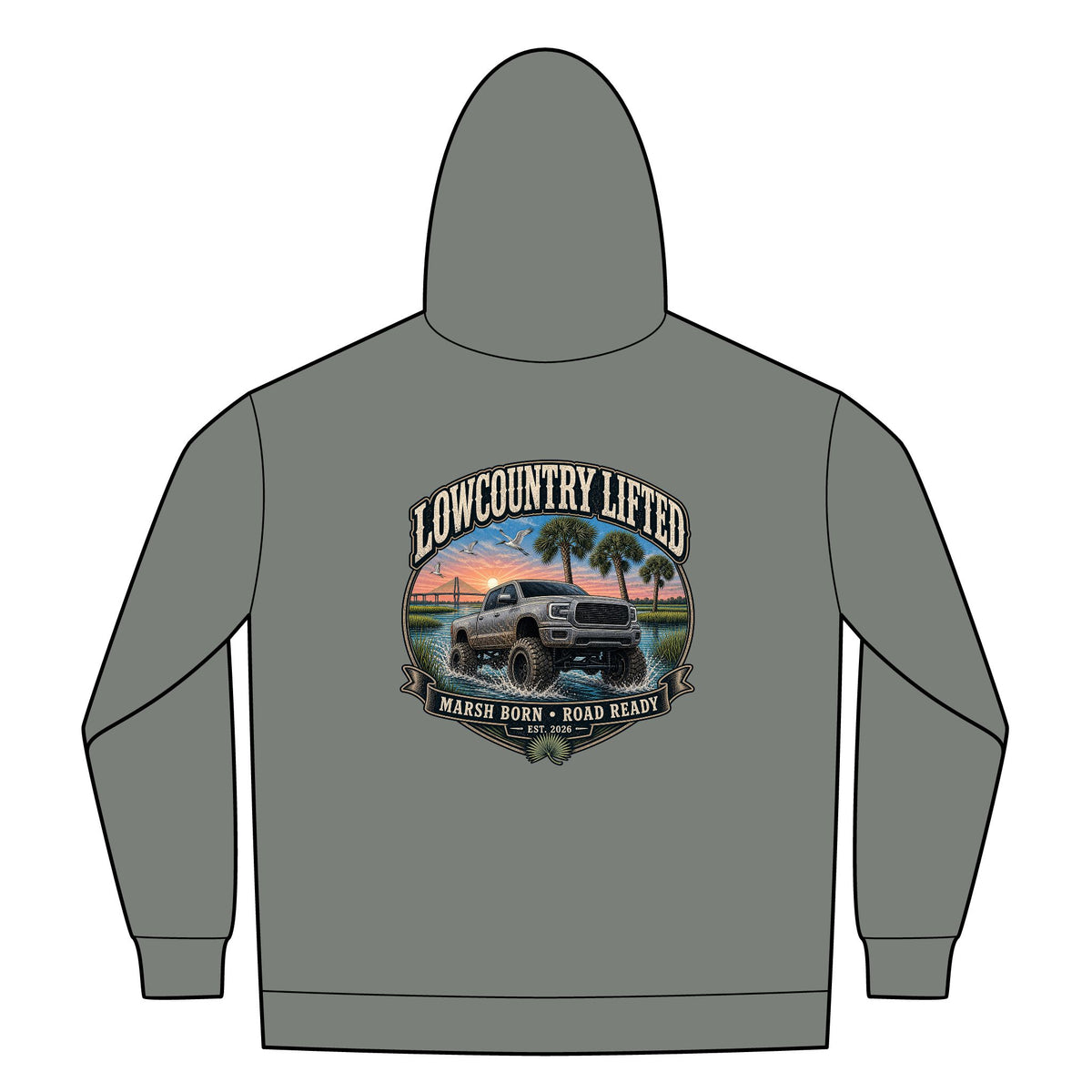 Lifted Truck Sherpa-Lined Hooded Fleece Jacket, Coastal Heavy Duty Winter Jacket for Men