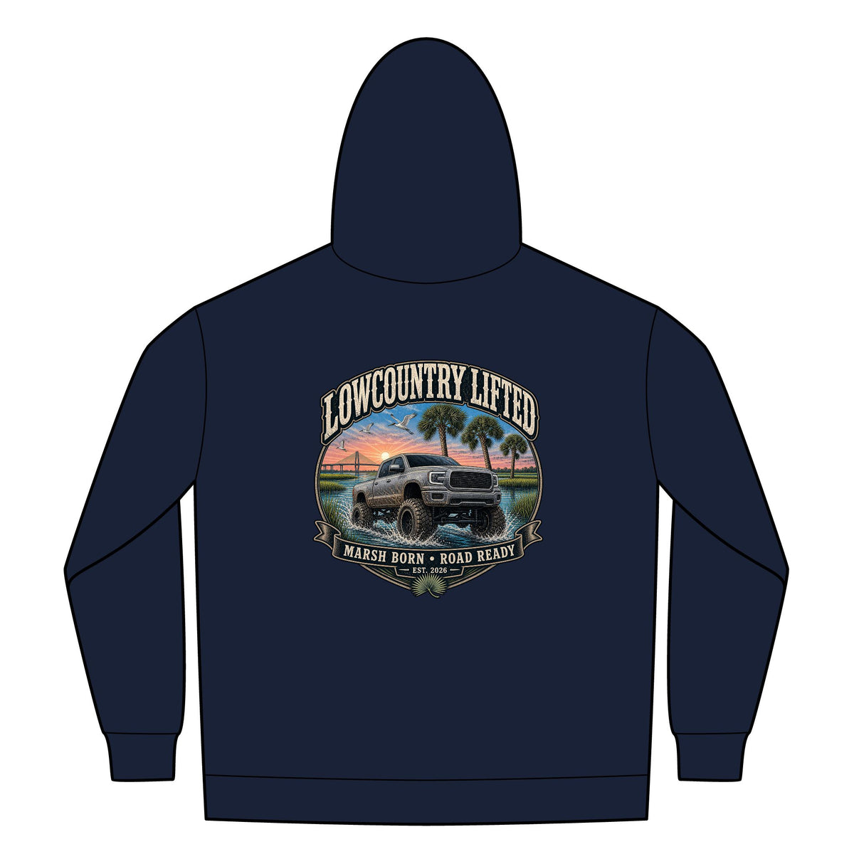 Lifted Truck Sherpa-Lined Hooded Fleece Jacket, Coastal Heavy Duty Winter Jacket for Men