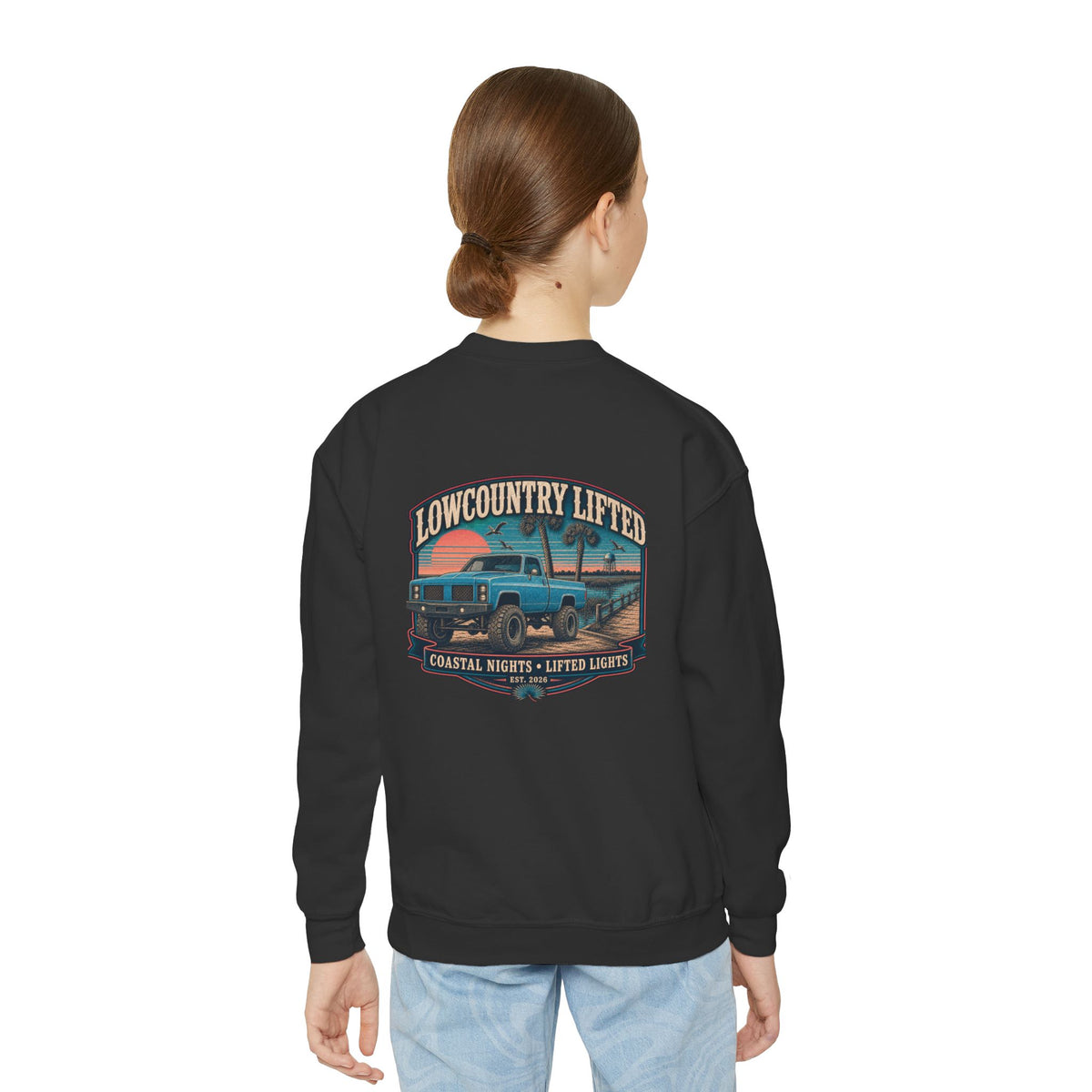 Youth Crewneck Sweatshirt - 80's Retro Truck