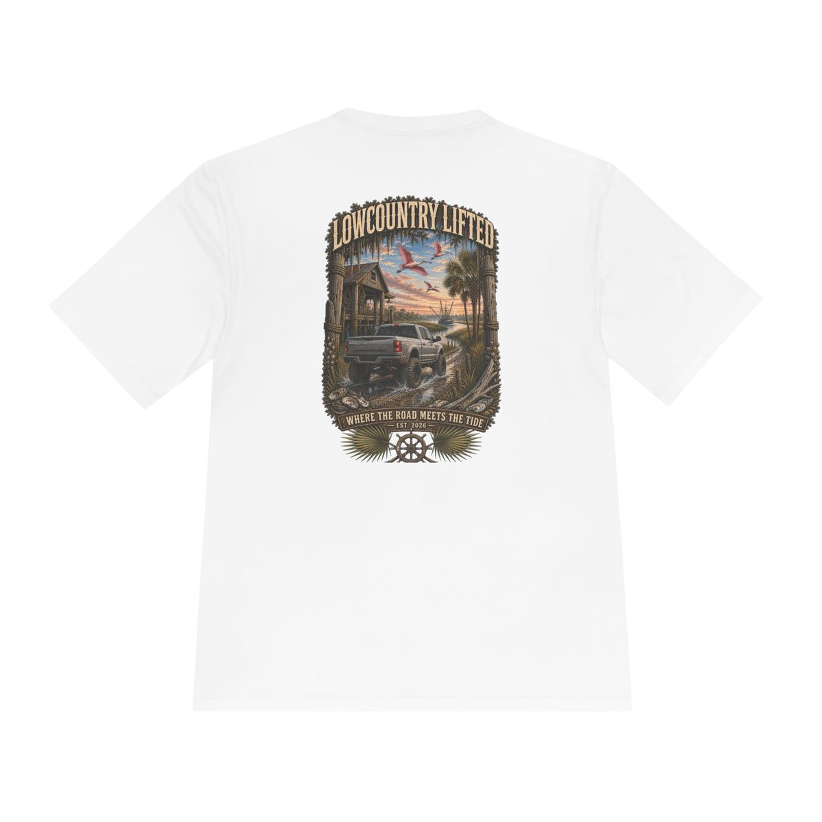 Lifted Truck Moisture-Wicking T-Shirt, Unisex Coastal Performance Tee, Off-Road Graphic Shirt
